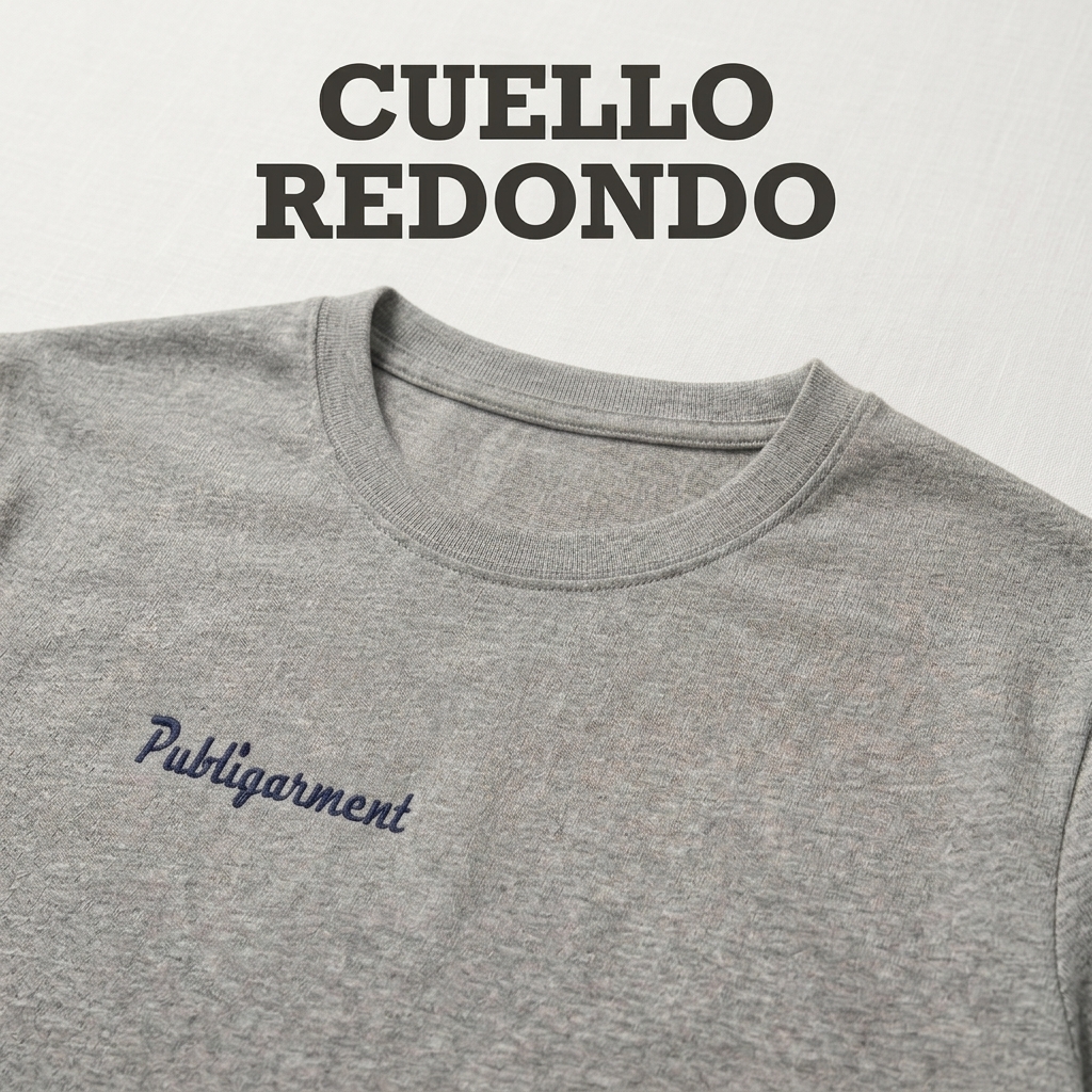 Post de Publigarment con polo jersey cuello redondo gris